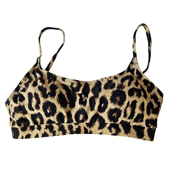 Womens Leopard Print Bikini Set Adjustable Straps & High-Waist Bottoms Size L - Picture 3 of 9